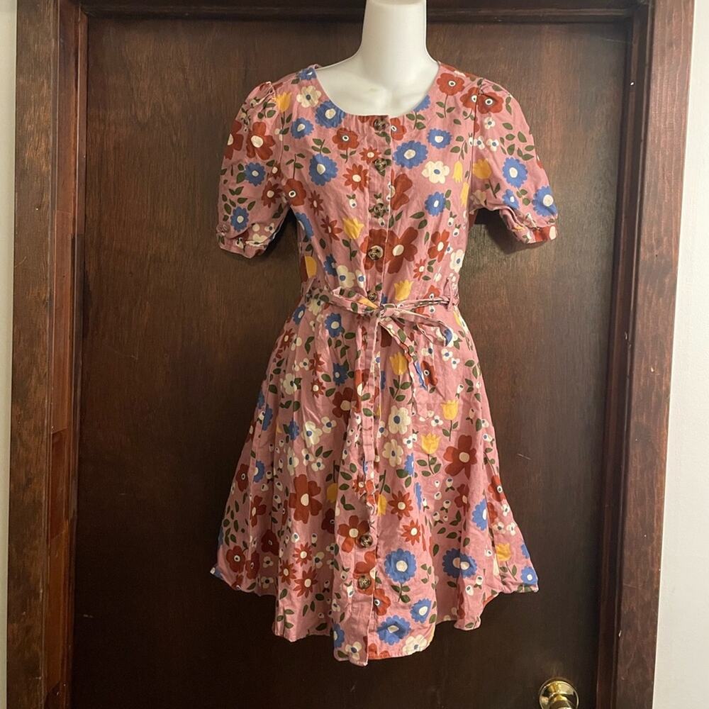 ModCloth x Princess Highway Vintage Retro Style Fit & Flare Linen Dress Size 8